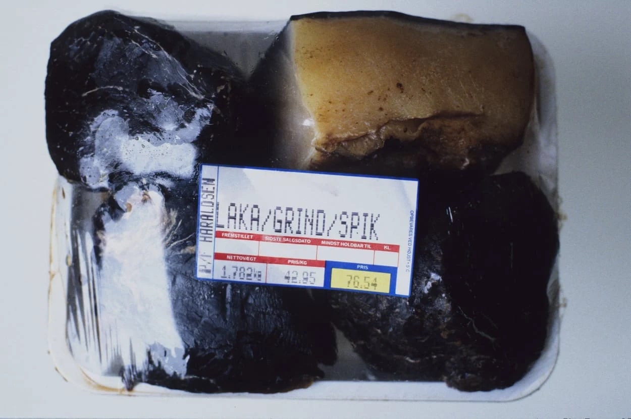 Verpacktes Grindwal-Fleisch