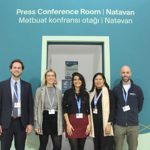 Das Team der World Federation for Animals bei der Pressekonferenz.