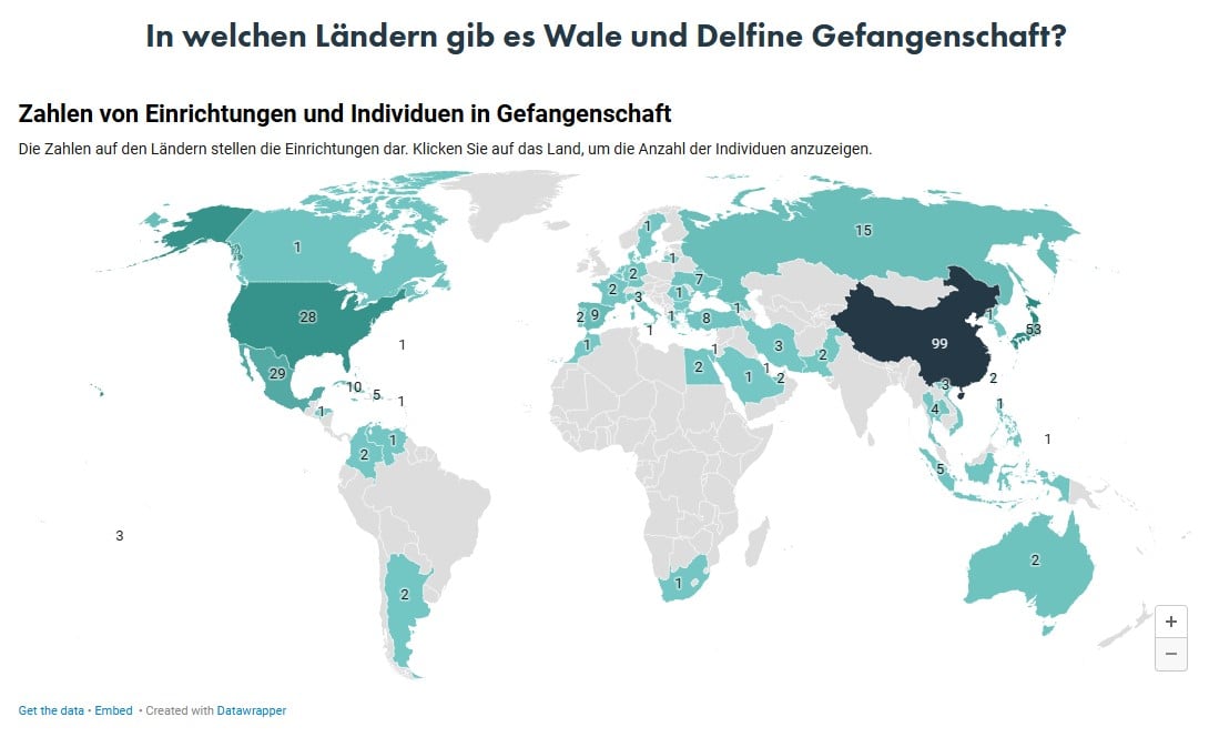 Weltkarte mit grün eingefärbten Ländern